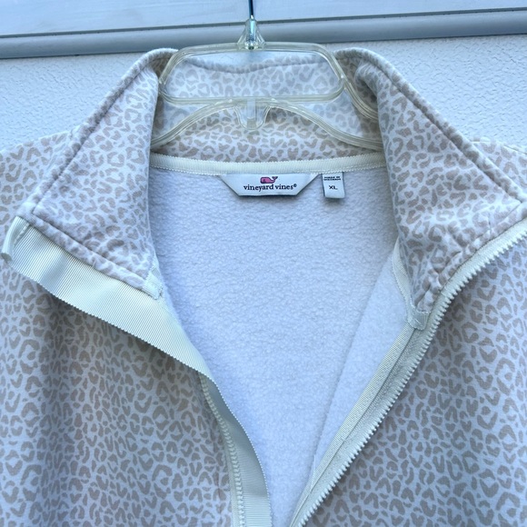 Vineyard vines leopard printed pullover half zip sweatshirt WOMENS XL dreamcloth - Picture 6 of 13